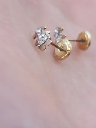 Pendientes Oro 750k Niña Diamantes