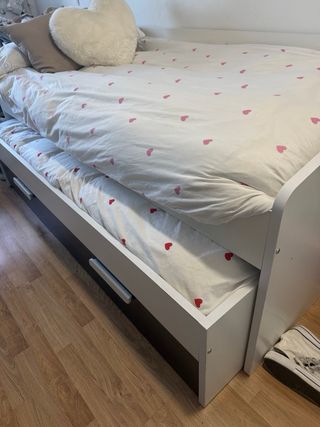 Cama doble 90cm con 2 cajones