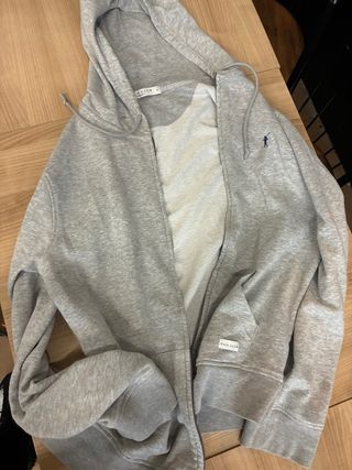 Sudadera Polo Club gris con cremallera