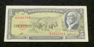 Billete 5 Pesos Cuba para geovany