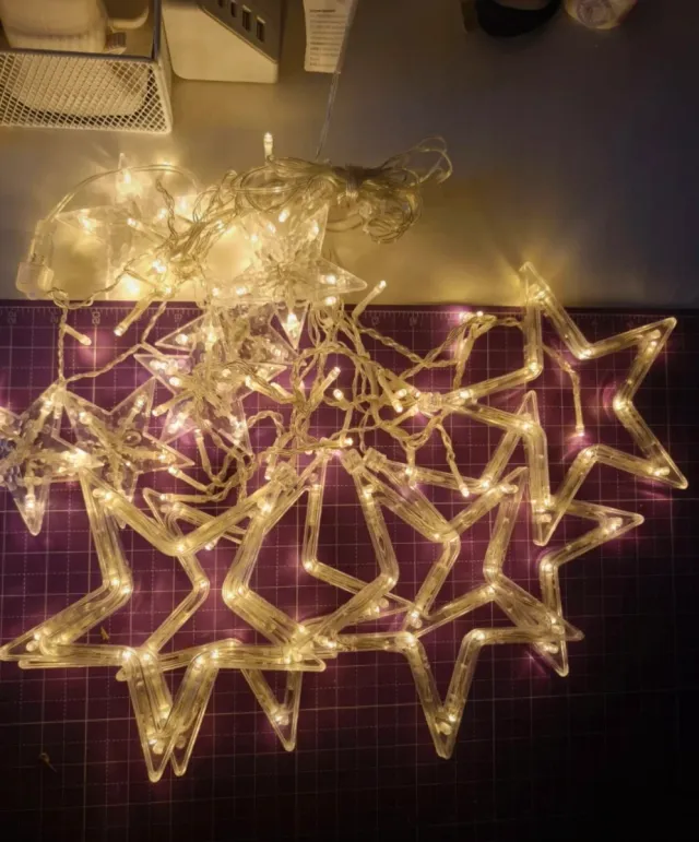 Cortina Luces LED Estrellas Navidad