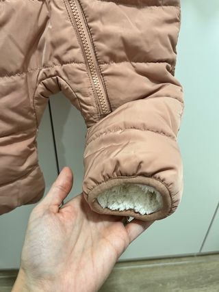 Buzo de nieve rosa con forro de peluche Talla 62cm