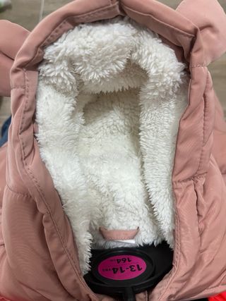 Buzo de nieve rosa con forro de peluche Talla 62cm