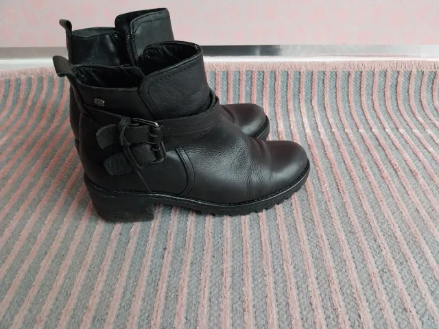 Botines de piel negros talla 38