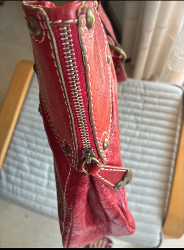 Bolso Piel Charol Rojo El Corte Inglés