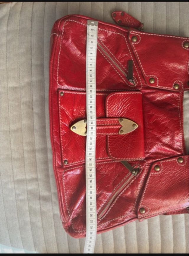 Bolso Piel Charol Rojo El Corte Inglés