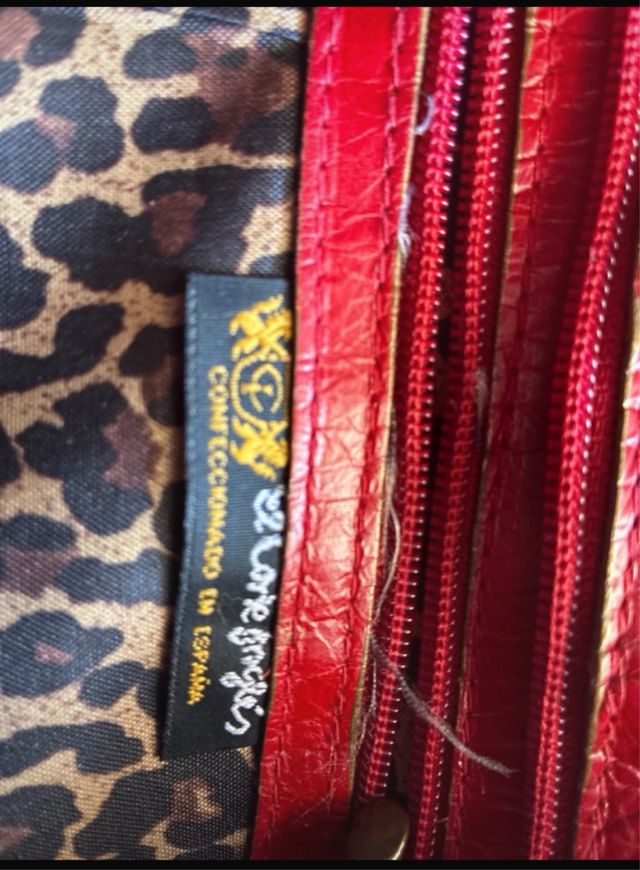 Bolso Piel Charol Rojo El Corte Inglés