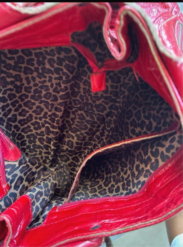 Bolso Piel Charol Rojo El Corte Inglés