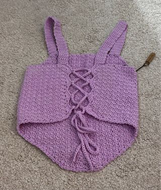Mono de crochet morado talla única
