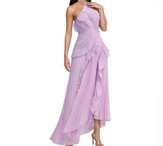 Vestido lila elegante plisado