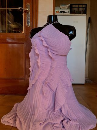 Vestido lila elegante plisado
