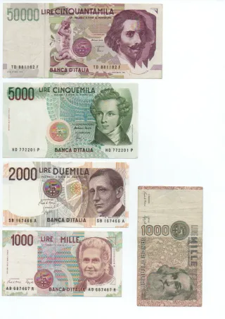Lotto Banconote Italiane Lire 