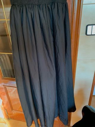 Vestido negro mujer tirantes flores