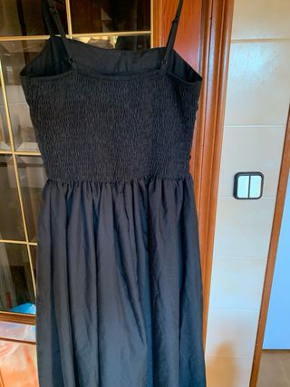 Vestido negro mujer tirantes flores