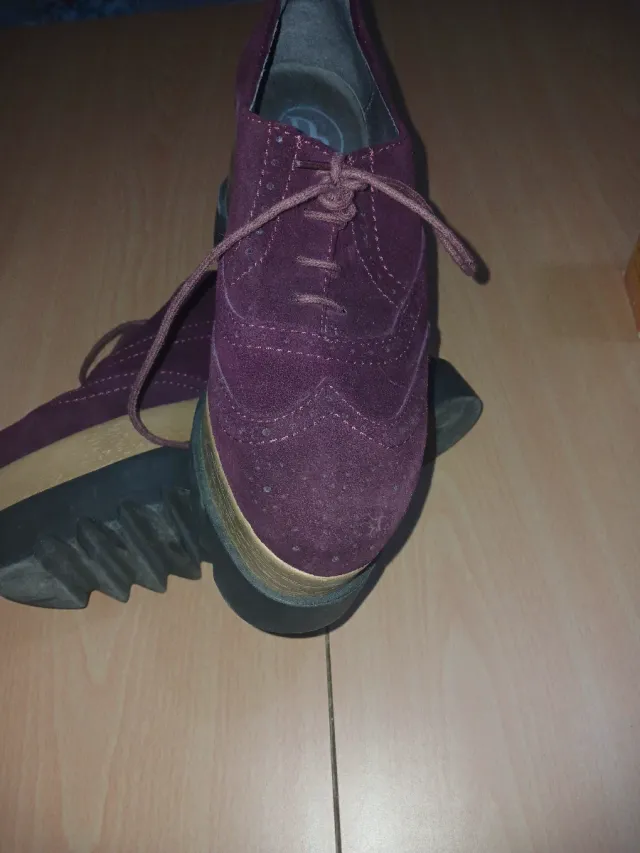Zapatos Oxford Burdeos con Plataforma
