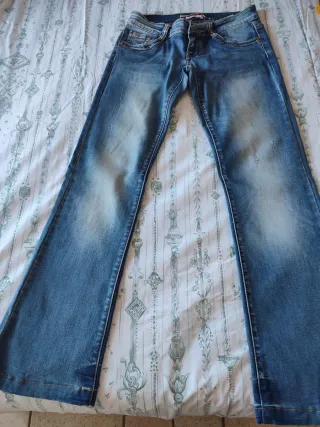 Jeans vita bassa blu