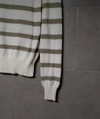 Jersey Mango rayas beige y marrón mujer