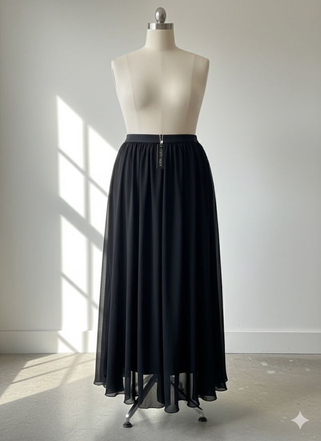 Falda larga negra mujer
