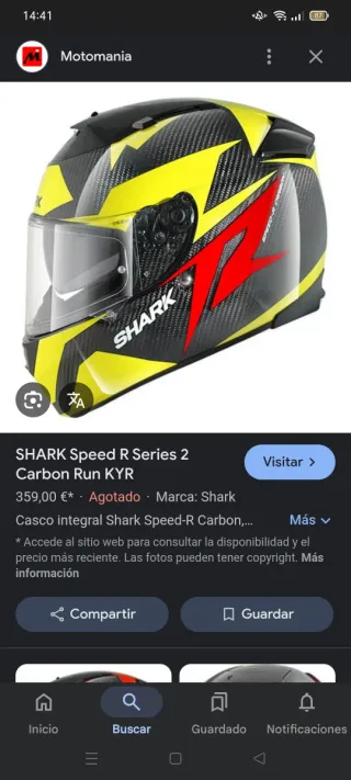 Casco Shark carbono
