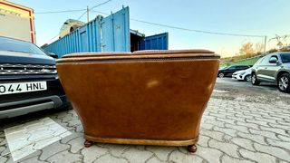 2 Sofas  Chesterfield Vintage Piel Marrón