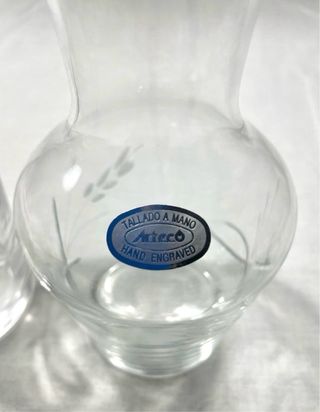 Juego de jarra y vaso de cristal
