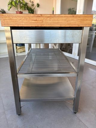 Mesa cocina/trabajo madera y metal IKEA RIMFORSA