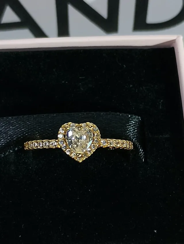 Conjunto Corazón Oro y anillo  Con caja y bolsa