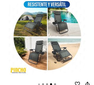 Tumbona Plegable Negra Exterior