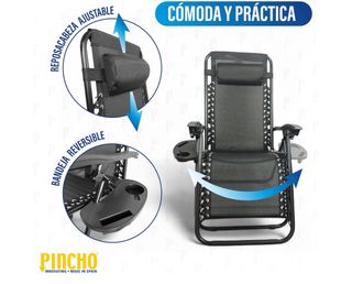 Tumbona Plegable Negra Exterior