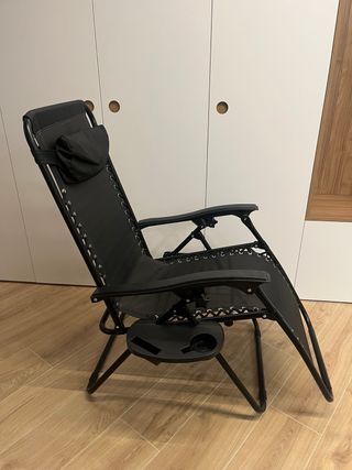 Tumbona Plegable Negra Exterior