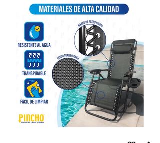 Tumbona Plegable Negra Exterior