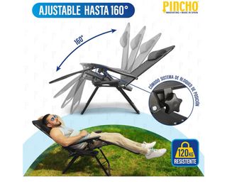 Tumbona Plegable Negra Exterior