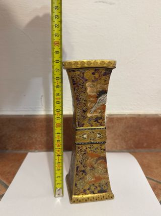 Vaso cloisonné orientale dorato con draghi - Cina