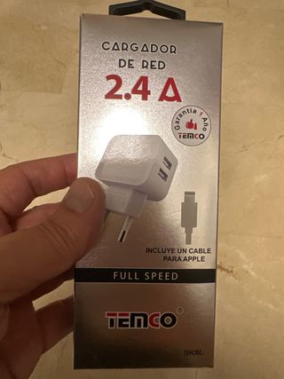 Caricatore doppio USB TEMCO 2.4A + cavo Apple
