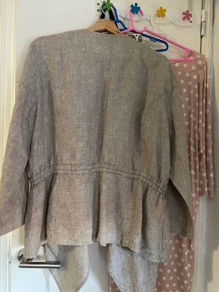 Chaqueta de vestir beige/gris mujer