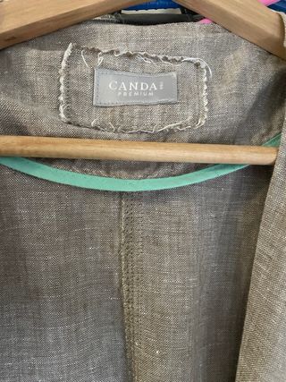 Chaqueta de vestir beige/gris mujer