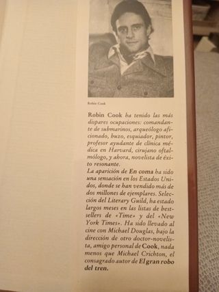 "En coma"-Robin Cook-2€+regalo