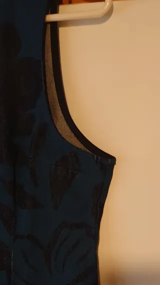 Vestido vaquero azul y estampado Negro