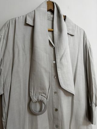 Vestido camisero gris Zara