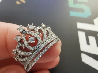 Anillo Plata 925, Tiara con Circonitas