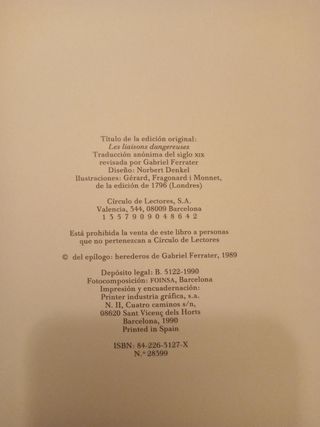 "Las amistades peligrosas"-10€+regalo