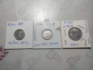 LOTE 16 MONEDAS DE PLATA ESPAÑOLAS Y EXTRANJERAS