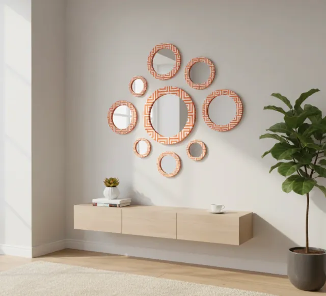 Conjunto de espejos decorativos redondos