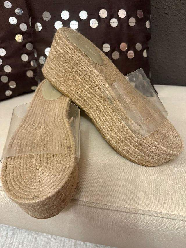 Sandalias Pull&Bear Esparto Vinilo Talla 38