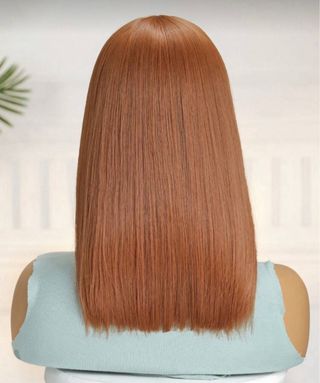 Peluca pelirroja pelo sintético calidad corta