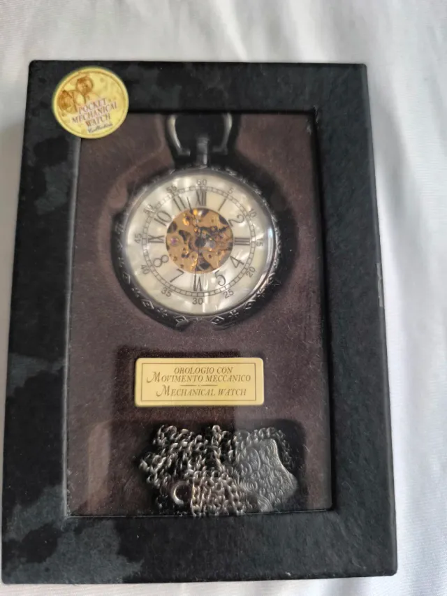 Reloj de bolsillo mecánico con cadena