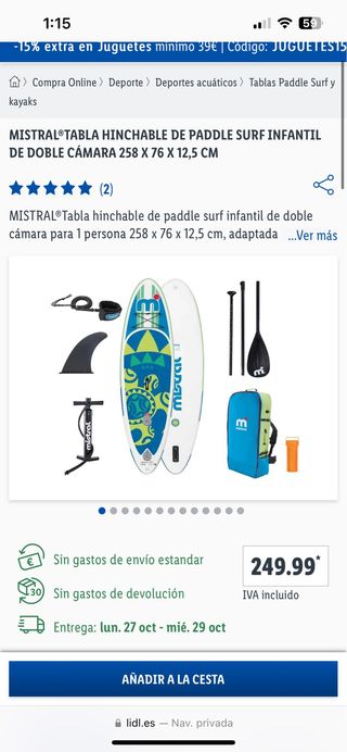 Tabla Paddle Surf Mistral