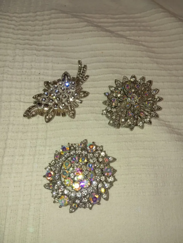 Lote 3 Broches Joya Bisutería