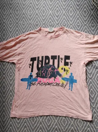 T-shirt Sunny Bay vintage scritta Turtle e surf XL