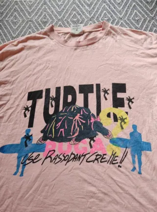 T-shirt Sunny Bay vintage scritta Turtle e surf XL